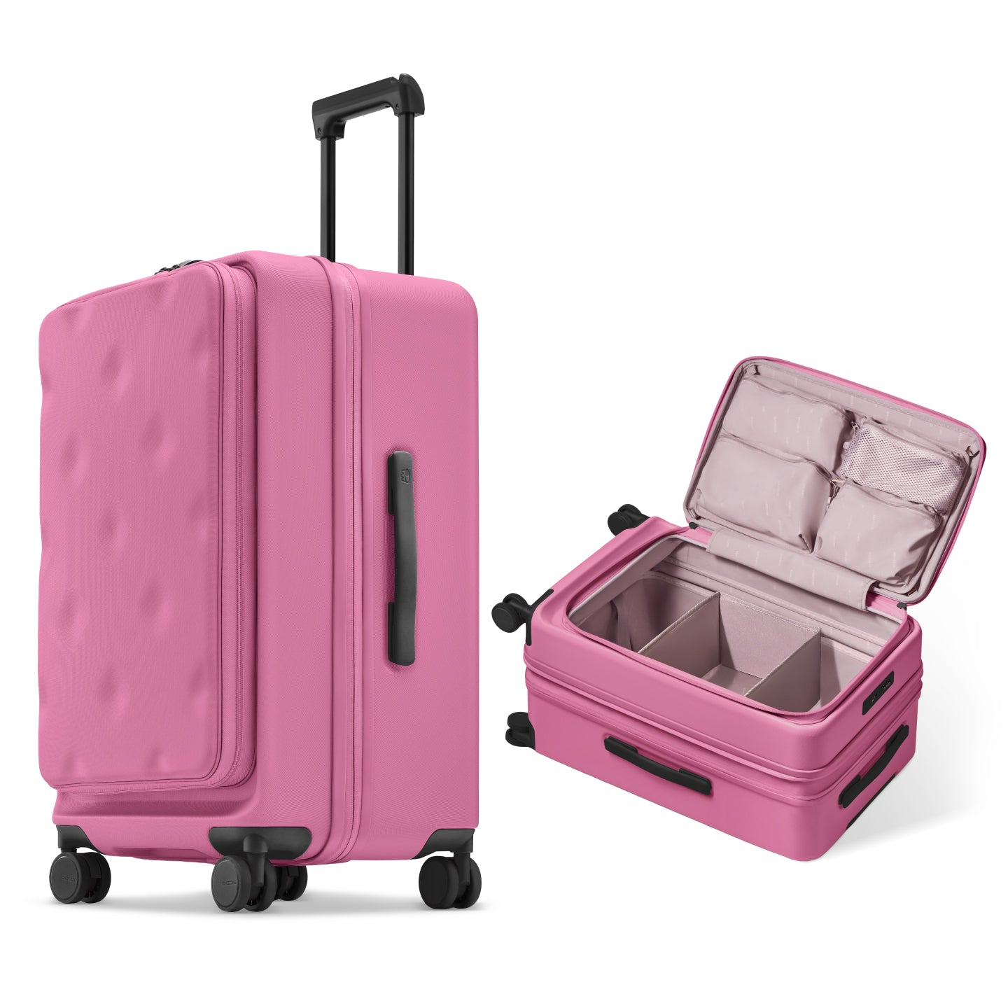 新色ローズピンク!CHEECASE大容量スーツケースMAX フロントオープン式