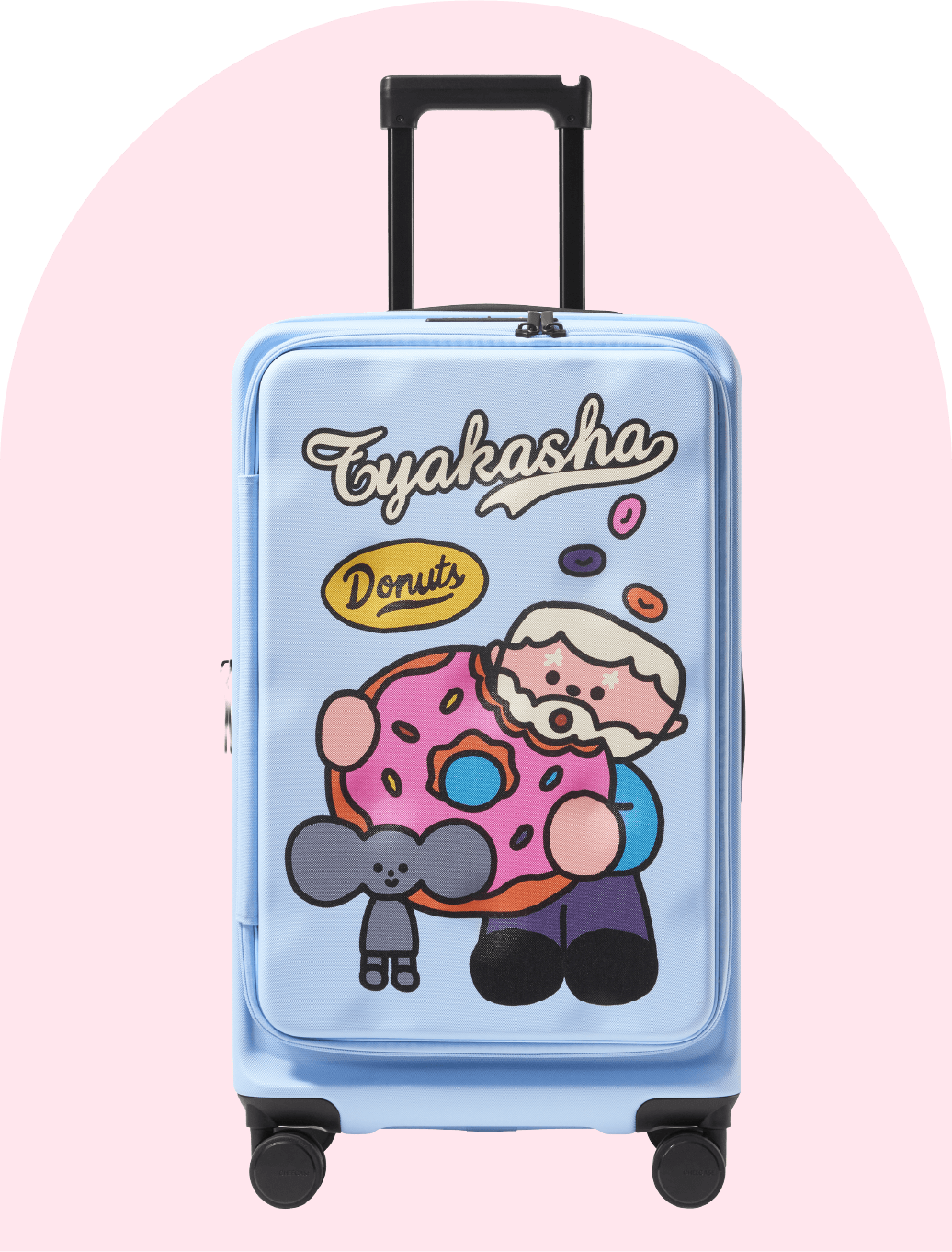 CHEECASE コラボイラストスーツケース　フロントオープン式 TYAKASHA ドーナツAKA