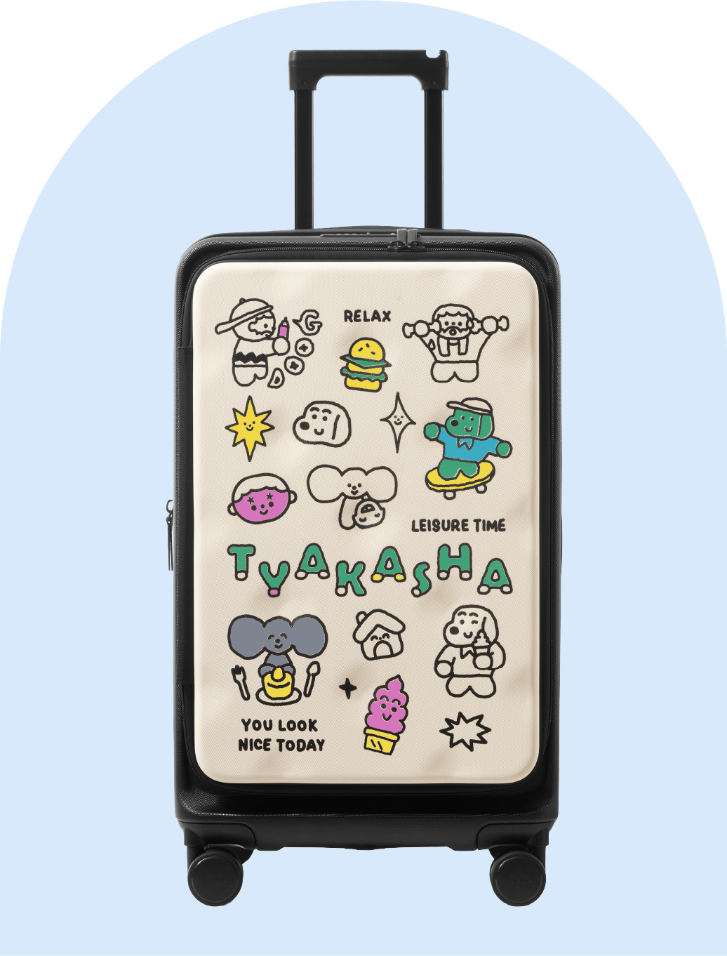 CHEECASE コラボイラストスーツケース　フロントオープン式 TYAKASHA パレットORING